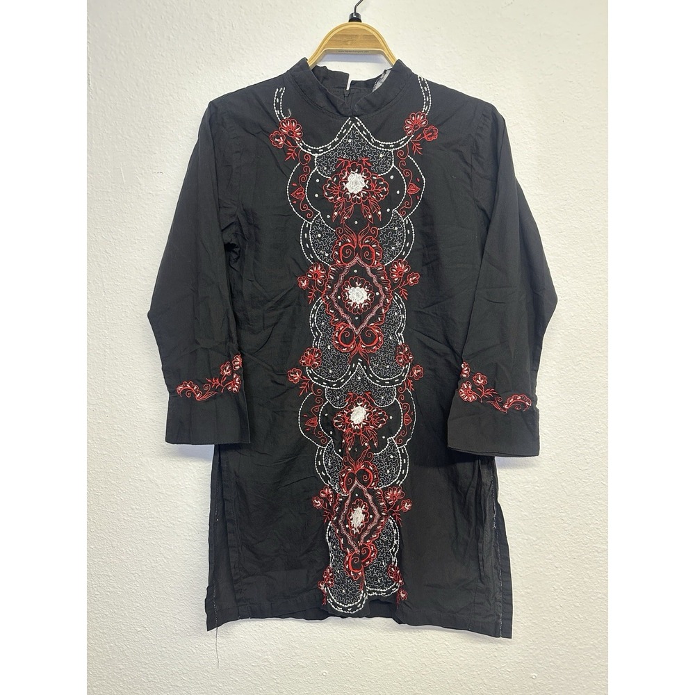 Vintage Early‎ 2000s Al-Haramayn Collection Large Embroidered Tunic Dress Beaded